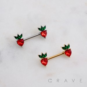 HEART TURNIP CZ 316L SURGICAL STEEL NIPPLE RING